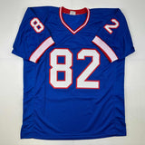 Autographed/Signed Don Beebe Buffalo Blue Football Jersey JSA COA