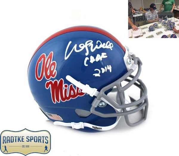 Wesley Walls Autographed/Signed Ole Miss Rebels Schutt Mini Helmet - CHOF 2014