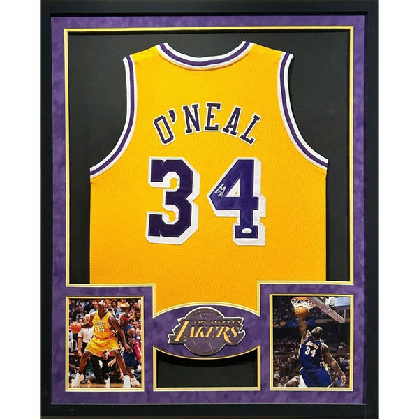 Shaquille O'Neal Autographed Signed Framed Shaq Lakers Los Angeles Jersey JSA