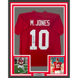 Framed Autographed/Signed Mac Jones 33x42 Alabama Red College Jersey Beckett COA