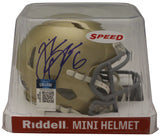 Jeremiah Owusu-Koramoah Signed Notre Dame Speed Mini Helmet Beckett 36255