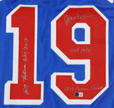 Jean Ratelle Signed Rangers Jersey 3xInscribed (Beckett) New York Cntr 1965-1977