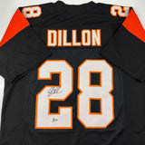 Autographed/Signed Corey Dillon Cincinnati Black Football Jersey Beckett BAS COA