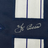 Autographed/Signed Yogi Berra New York Pinstripe Baseball Jersey JSA COA