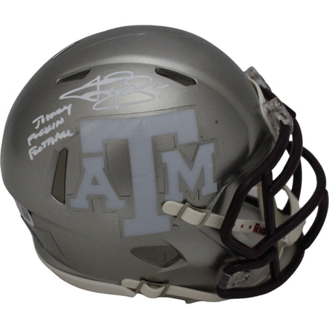 Johnny Manziel Autographed Texas A&M Flash Mini Helmet JFF Beckett 46625