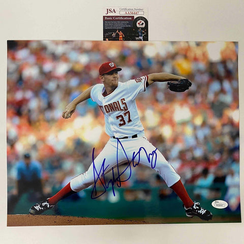 Autographed/Signed Stephen Strasburg Washington Nationals 11x14 Photo JSA COA