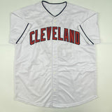 Autographed/Signed SHANE BIEBER Cleveland White Baseball Jersey JSA COA Auto