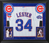 Cubs Jon Lester Authentic Signed White Pinstripe Majestic Framed Jersey PSA/DNA