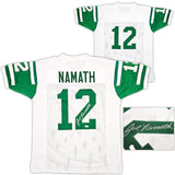 NEW YORK JETS JOE NAMATH AUTOGRAPHED WHITE JERSEY BECKETT BAS WITNESS 212599