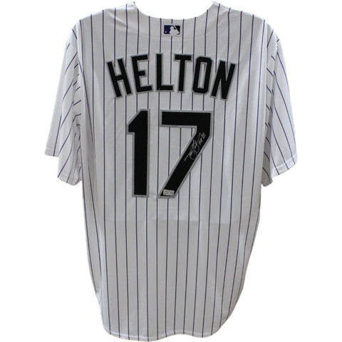 Todd Helton Autographed/Signed Colorado Rockies White Nike Jersey TRI 47425