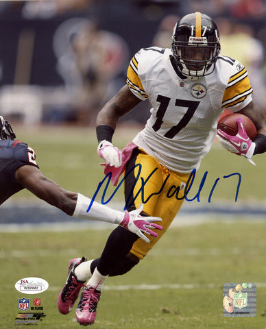 Mike Wallace Autographed/Signed Pittsburgh Steelers 8x10 Photo JSA 48589