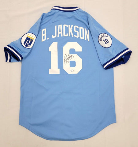 Bo Jackson Autographed Kansas City Royals 1987 Blue M&N Authentic Jersey BAS