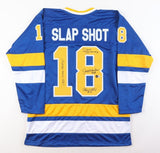 Dave Hanson, Allan Nicholls, & Jeff Carlson Signed Jersey (Beckett) Slap Shot