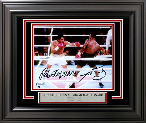 SUGAR RAY LEONARD & ROBERTO DURAN AUTOGRAPHED FRAMED 8X10 PHOTO BECKETT 200404