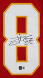 Travis Kelce Authentic Signed Red Pro Style Framed Jersey BAS Witnessed