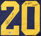 Kalel Mullings Signed Michigan Wolverines Jersey Inscribd 23 NATL Champs/Beckett