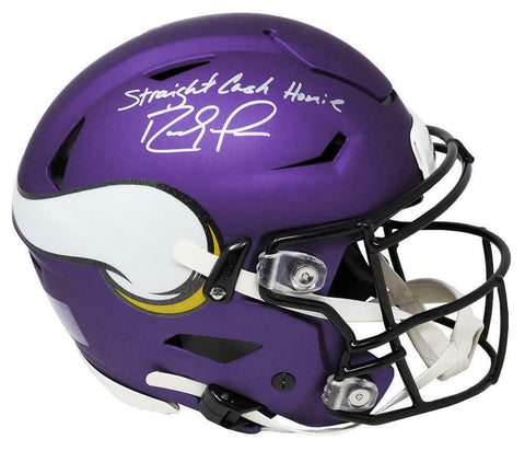 Randy Moss Signed Vikings Riddell SpeedFlex Auth Helmet w/Straight Cash Homie-SS