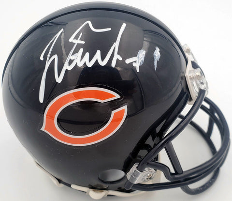 Justin Fields Autographed Bears Blue Mini Helmet (Smudged) Beckett QR #WK98825