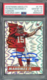 2019 Panini Absolute KABOOM! #KPM Patrick Mahomes PSA 10/10 Auto GEM MINT Pop 1