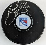 Brett Howden Signed Rangers Logo Hockey Puck (Fanatics Holo & Steiner Holo)