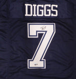 Dallas Cowboys Trevon Diggs Autographed Blue Jersey Beckett BAS QR #BN14215