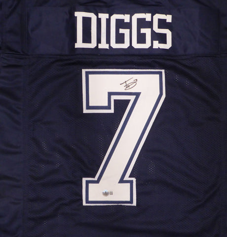 Dallas Cowboys Trevon Diggs Autographed Blue Jersey Beckett BAS QR #BN14215