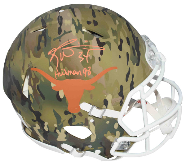 RICKY WILLIAMS SIGNED TEXAS LONGHORNS CAMO AUTHENTIC SPEED HELMET W/ HEISMAN 98