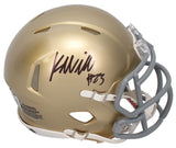 Kyren Williams Autographed (Black Ink) Notre Dame Mini Speed Helmet Beckett