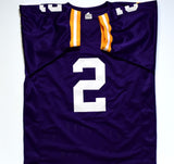 Justin Jefferson Signed Purple College Style Jersey w/Natl Champs - Beckett W