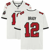 TOM BRADY Autographed "SB LV MVP" White Buccaneers Nike Limited Jersey FANATICS