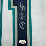 Framed Autographed/Signed Edgar Martinez 35x39 Seattle White Jersey JSA COA