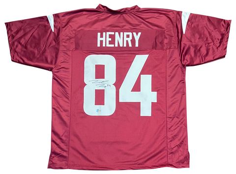 HUNTER HENRY AUTOGRAPHED SIGNED ARKANSAS RAZORBACKS #84 JERSEY BECKETT