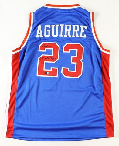 Mark Aguirre Signed Detroit Pistons Jersey Inscribed "2xNBA Champ" (Beckett)