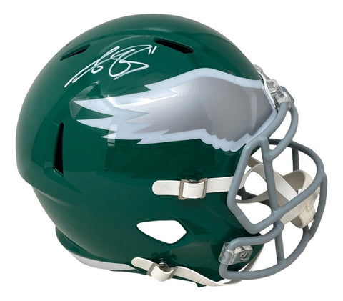 AJ Brown Signed Philadelphia Eagles FS Kelly Green Replica Speed Helmet BAS