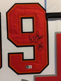 FRAMED TAMPA BAY BUCCANEERS WARREN SAPP AUTOGRAPHED SIGNED JERSEY BECKETT HOLO