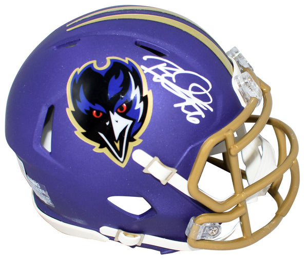 ROD WOODSON SIGNED BALTIMORE RAVENS 2024 PURPLE SPEED MINI HELMET BECKETT