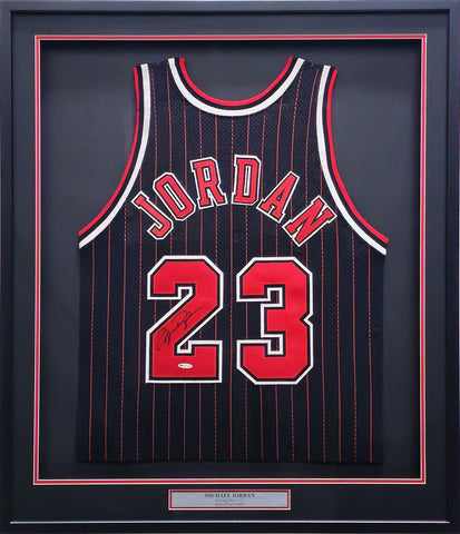 Bulls Michael Jordan Autographed Framed Champion Jersey Beckett & UDA BAF65125