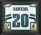 Eagles Brian Dawkins "HOF 18" Signed White Mitchell & Ness Framed Jersey BAS Wit