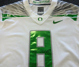 OREGON DUCKS MARCUS MARIOTA AUTOGRAPHED WHITE NIKE JERSEY SIZE L MM HOLO 87166