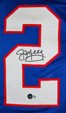 Jim Kelly Autographed Blue Pro Style Jersey-Beckett W Hologram *Black