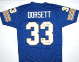 Tony Dorsett Autographed Blue College Style Jersey w/ Heisman - Beckett W Holo