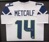 SEATTLE SEAHAWKS DK METCALF AUTOGRAPHED FRAMED WHITE JERSEY BECKETT 195230