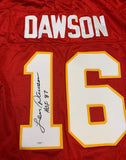 Len Dawson Autographed Kansas City Signed Red Football Jersey HOF 87 JSA COA