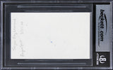 Sugar Ray Lenoard Authentic Signed 3x5 Index Card Autographed BAS Slabbed 4