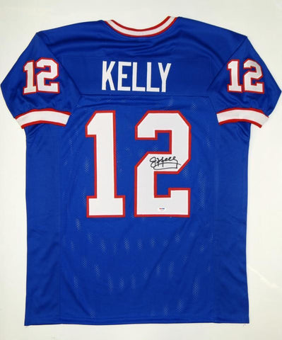 Jim Kelly Autographed Blue Pro Style Jersey- PSA/DNA Authenticated