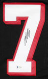 Michael Vick Signed Atlanta Falcons Black Jersey (Beckett COA) 4xPro Bowl Q.B.