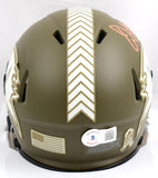 Warren Sapp Signed Buccaneers Salute to Service Speed Mini Helmet-Beckett W Holo