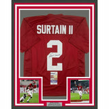 FRAMED Autographed/Signed PATRICK SURTAIN II 33x42 Alabama Red Jersey JSA COA