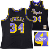 LAKERS SHAQUILLE O'NEAL AUTOGRAPHED M&N 1996-97 HWC JERSEY XL BECKETT 235511