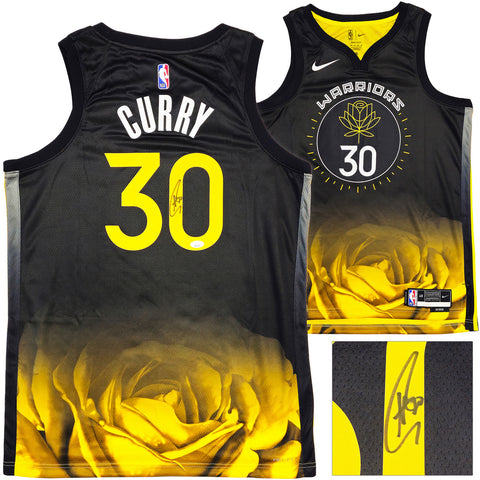 WARRIORS STEPHEN CURRY AUTOGRAPHED NIKE SWINGMAN CITY JERSEY 48 JSA 235685